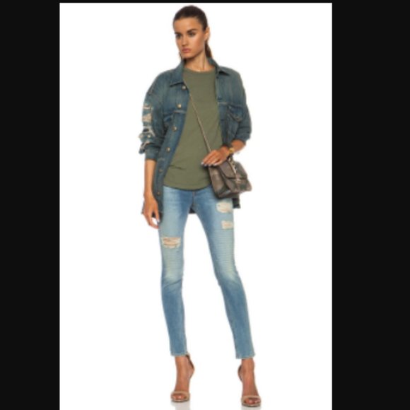 Rag & Bone THE DRE CONVOY Moto Destroyed Boyfriend Distressed Jean 26w +MEASUREM - Picture 2 of 9